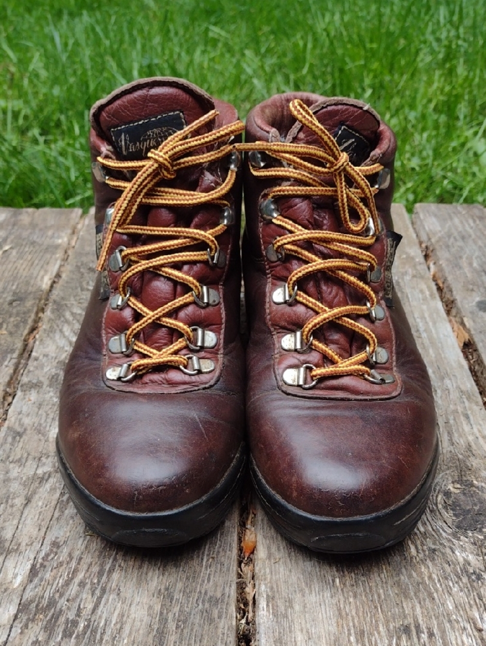 Vintage Vasque Brown Leather Hiking Boots